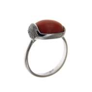 Anello corallo con diamanti carati 0,12 G-VS1 Anello corallo con diamanti carati 0,12 G-VS1