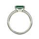 White gold ring emerald 1.39 cts. 0.18 carats diamonds G-VS1