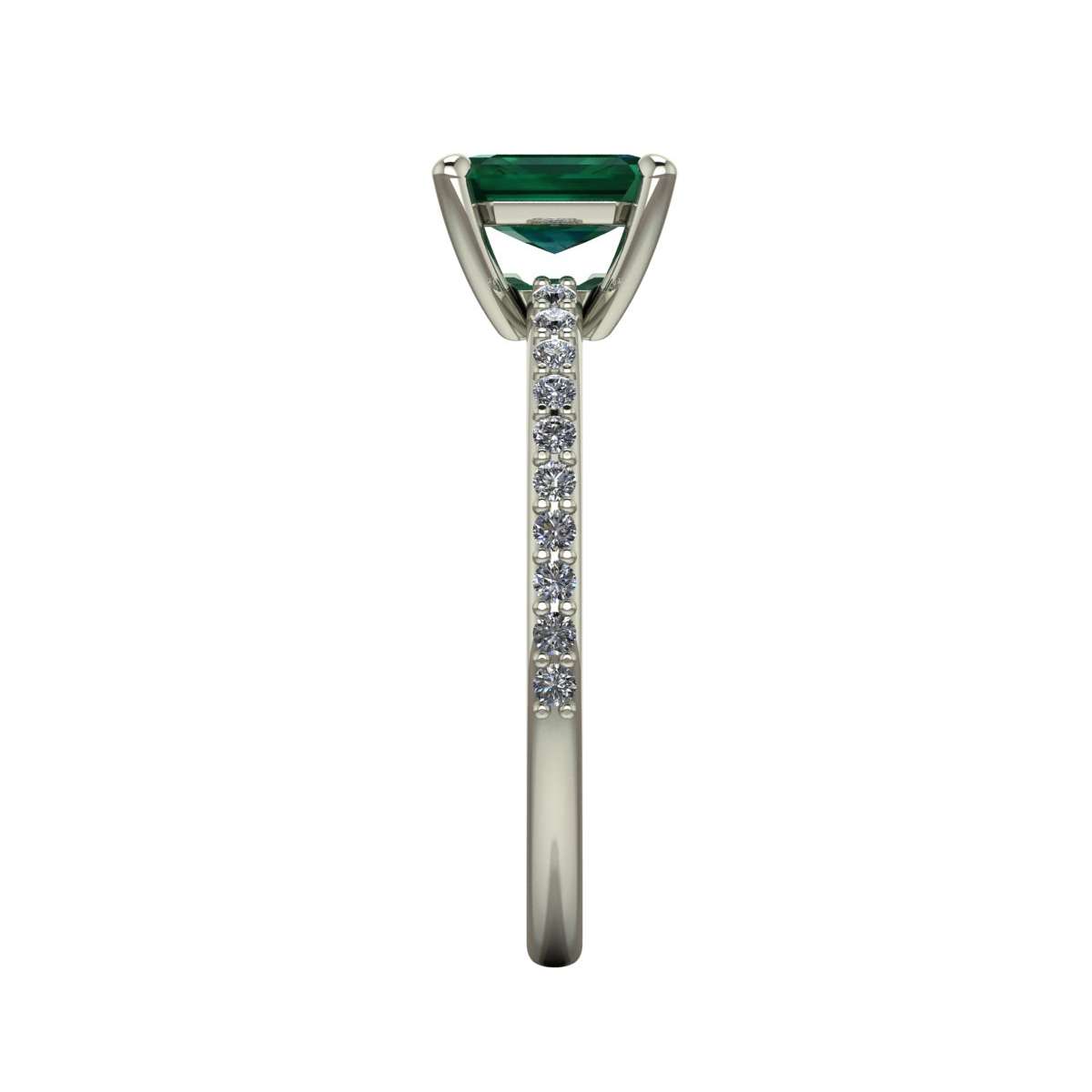 Anello con smeraldo carati 1.39 diamanti ct 0.18 g-vs1 