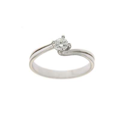 Solitaire white gold ring carat 0,30 G-VS1