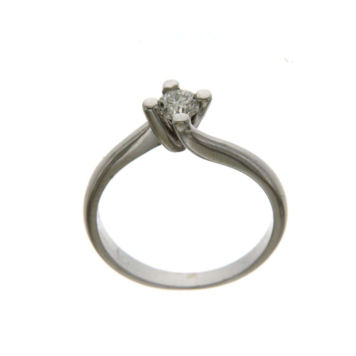 Solitaire white gold ring carat 0,30 G-VS1