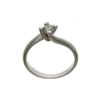 Solitaire white gold ring carat 0,30 G-VS1