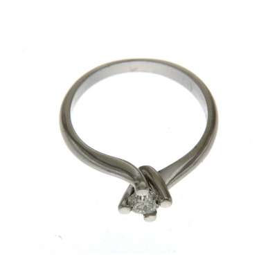 Solitaire white gold ring carat 0,30 G-VS1