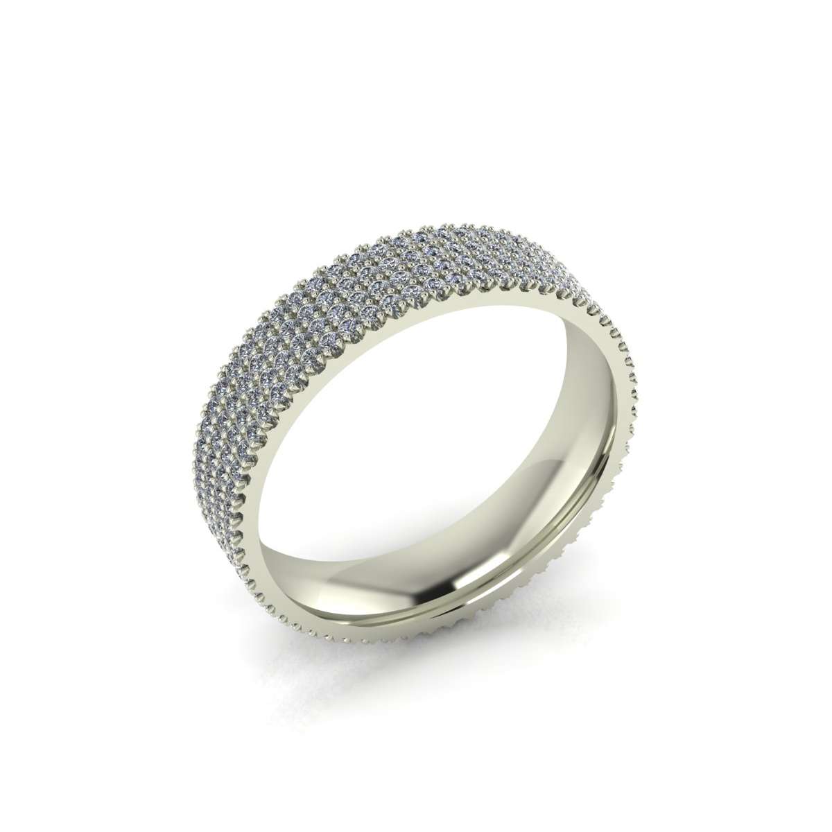 Ring with brilliants stuck in pave ring, white gold and diamonds carats 1.50 D-VVS1