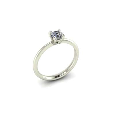 Anello solitario  diamante certificato gia carati 0,40 G-IF