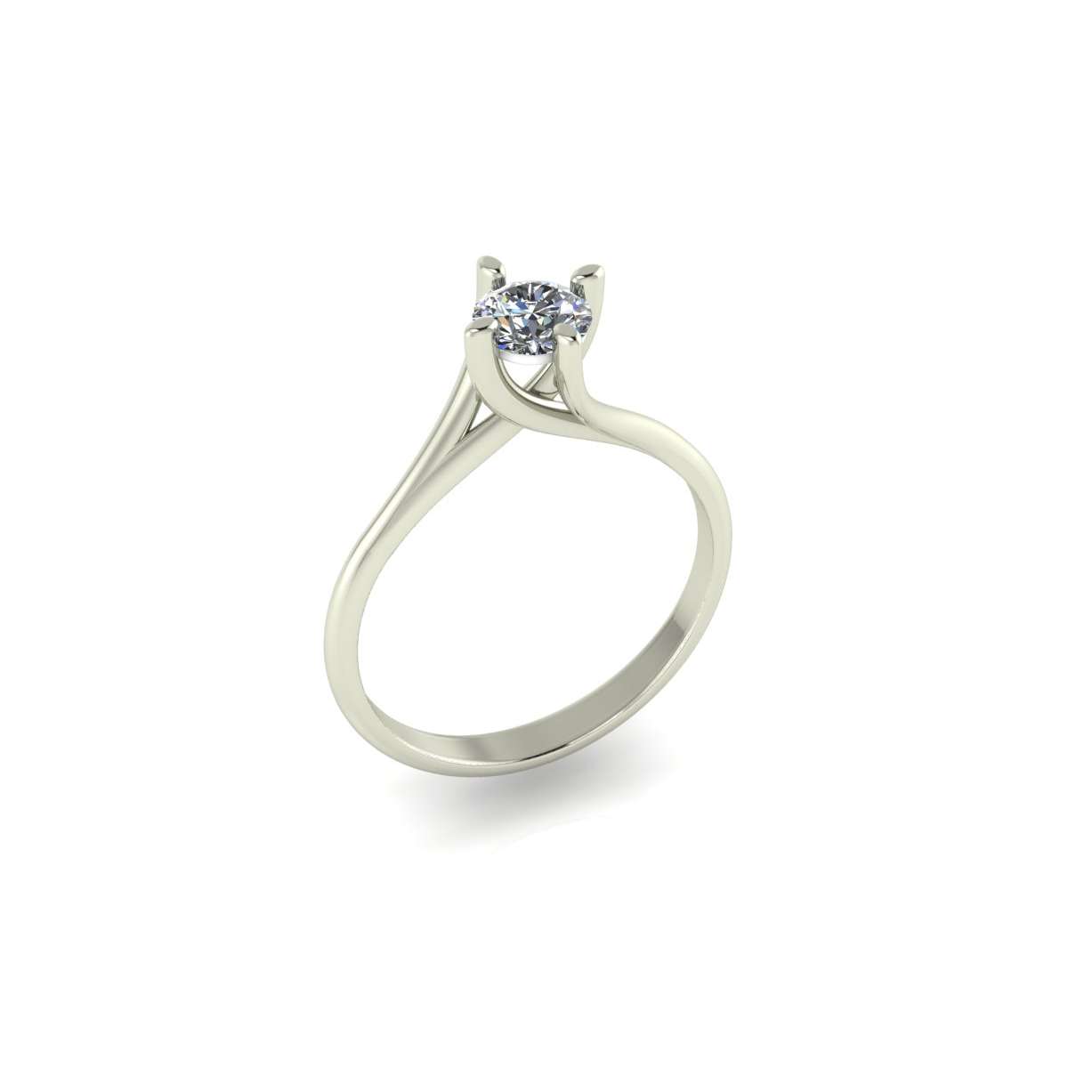 Valentino solitaire ring in white gold and diamond GIA ct. 0.42 G-SI2