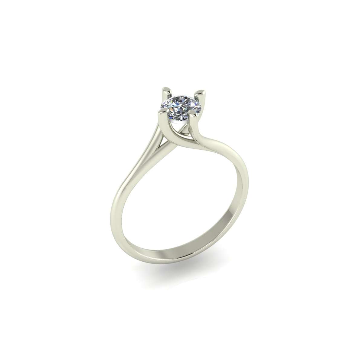 Anello solitario Valentino diamante GIA ct. 0.42 G-SI2