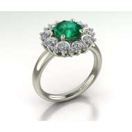 Anello con smeraldo centrale carati 1.00 e diamanti carati 0,70 G-VS1 Anello con smeraldo centrale carati 1.00 e diamanti carati 0,70 G-VS1