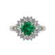 White gold ring emerald 1 cts. 0.70 carats diamonds G-VS1