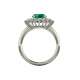 White gold ring emerald 1 cts. 0.70 carats diamonds G-VS1