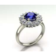Anello  con  zaffiro blu carati 1.50 e diamanti carati 0,70 G-VS1 Anello  con  zaffiro blu carati 1.50 e diamanti carati 0,70 G-VS1