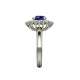 White gold ring sapphire blue 1.50 cts. 0.70 carats diamonds G-VS1