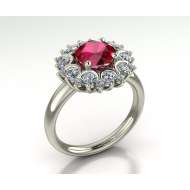 Anello con rubino rosso carati 1.70 e diamanti ct 0,70 G-VS1  Anello con rubino rosso carati 1.70 e diamanti ct 0,70 G-VS1