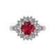 White gold carat diamond ring 0.70 G-VS1 red ruby 1.70 carat