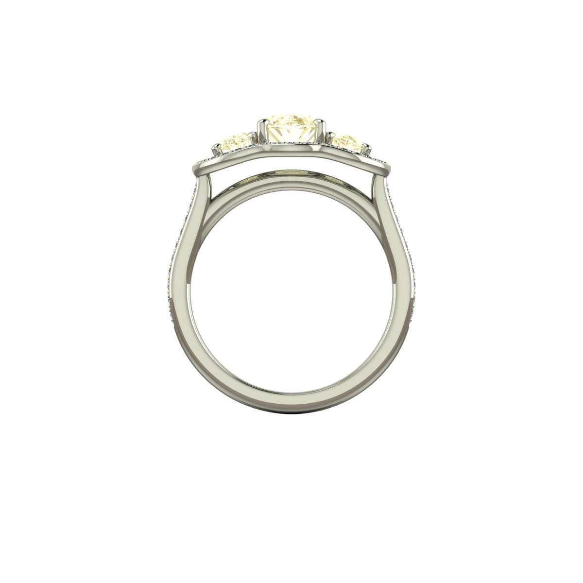 Trilogy ring in fancy yellow diamonds carat 2.00 FLY-VS2 GIA