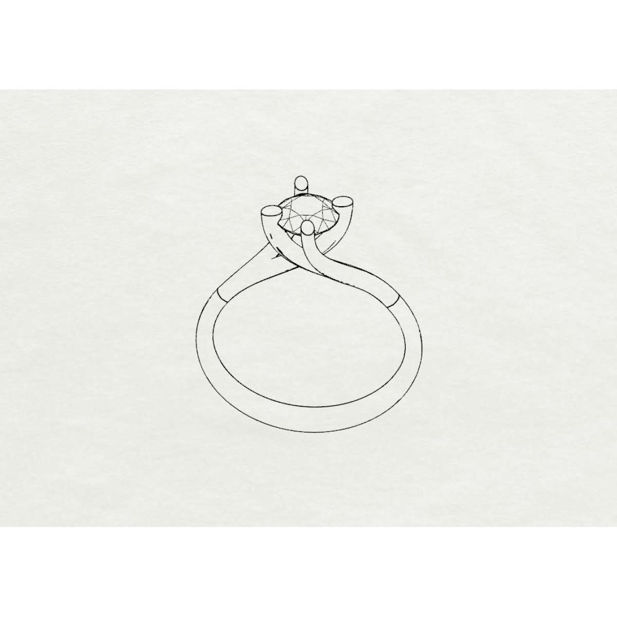 Anello solitario Valentino diamante GIA ct. 0.50 D-VS2