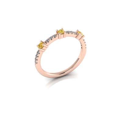 Ring in pink gold and fancy yellow diamonds ct 0.28 