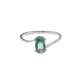 White gold ring emerald 0.40 cts. 0.06 carats diamonds G-VS1