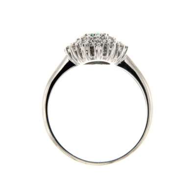 White gold ring emerald 0.45 cts. 0.45 carats diamonds G-VS1