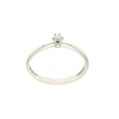 White gold solitaire ring with hrd certified diamond carat 0.09 D-VS1
