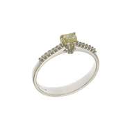 Anello solitario diamanti  bianchi ct 0.12 g-vs1 FY-VS2 ct 0.48 taglio cuore Anello solitario diamanti  bianchi ct 0.12 g-vs1 FY-VS2 ct 0.48 taglio cuore