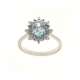 Ring with 1.90 carat blue topaz and 0.12 carat diamonds G-VS1