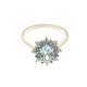 Ring with 1.90 carat blue topaz and 0.12 carat diamonds G-VS1