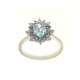 Ring with 1.90 carat blue topaz and 0.12 carat diamonds G-VS1