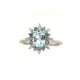 Ring with 1.90 carat blue topaz and 0.12 carat diamonds G-VS1