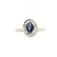 Anello con  zaffiro blu ct 1.08 e diamanti ct 0.08 g-vs1 Anello con  zaffiro blu ct 1.08 e diamanti ct 0.08 g-vs1