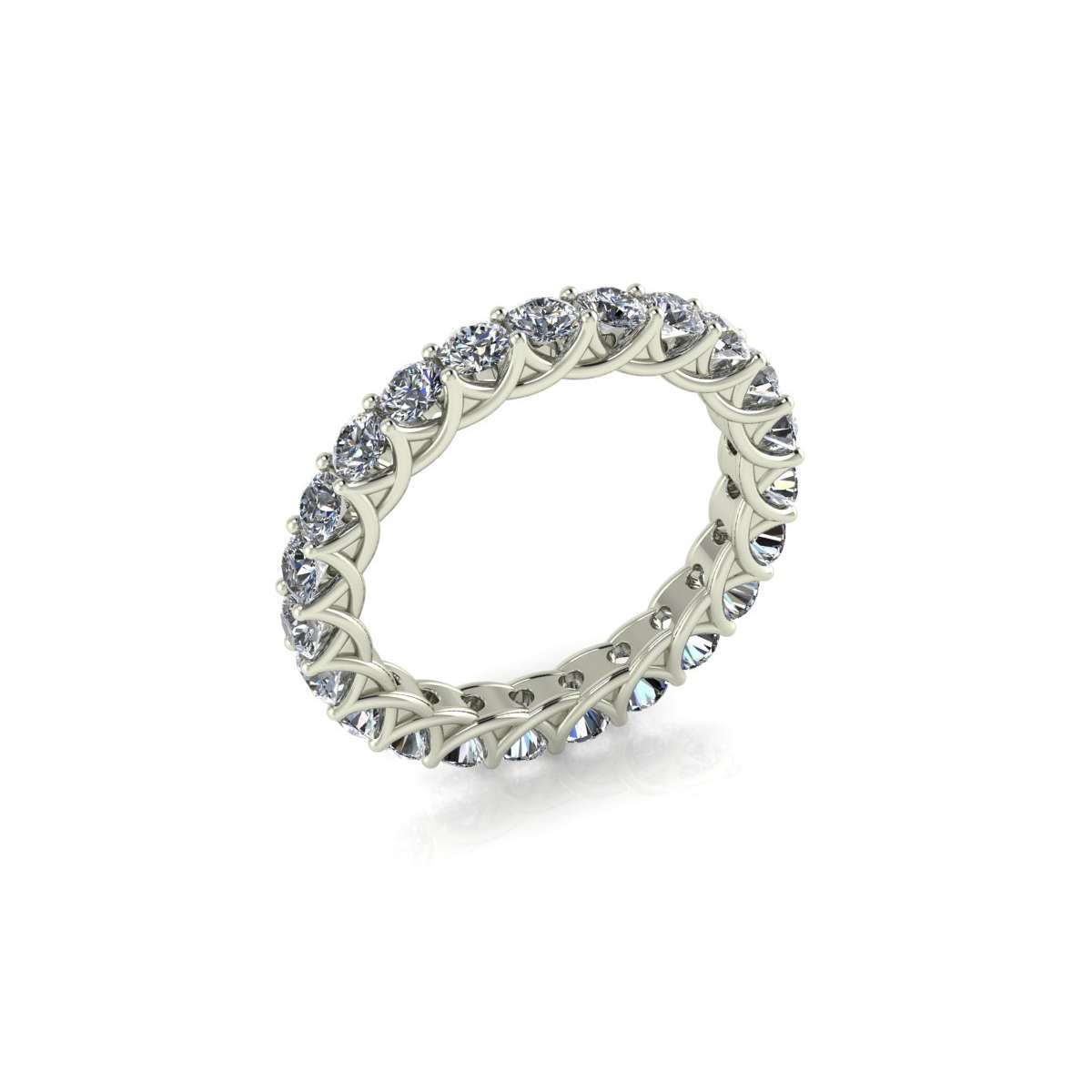 Eternity ring in white gold diamonds carat 2 g-vs1