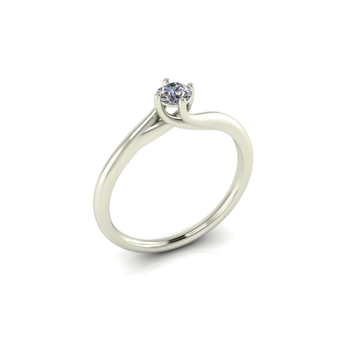 Women's solitaire ring at low prices made of white gold with a GIA carat certificate of 0.30 F-IF