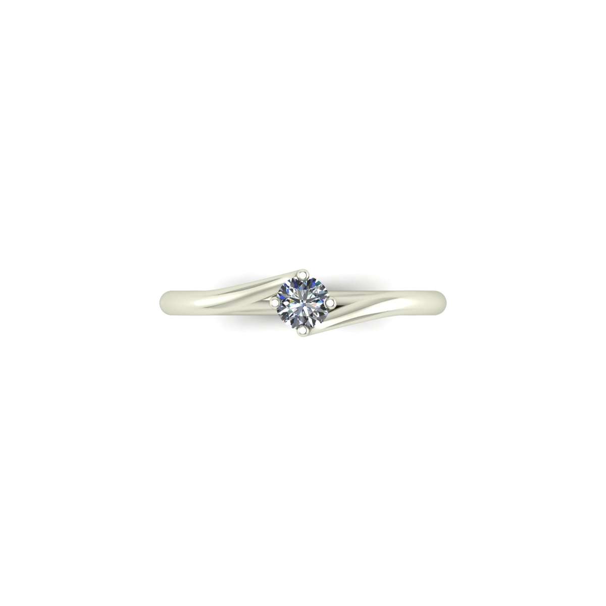 Women's solitaire ring at low prices made of white gold with a GIA carat certificate of 0.30 F-IF