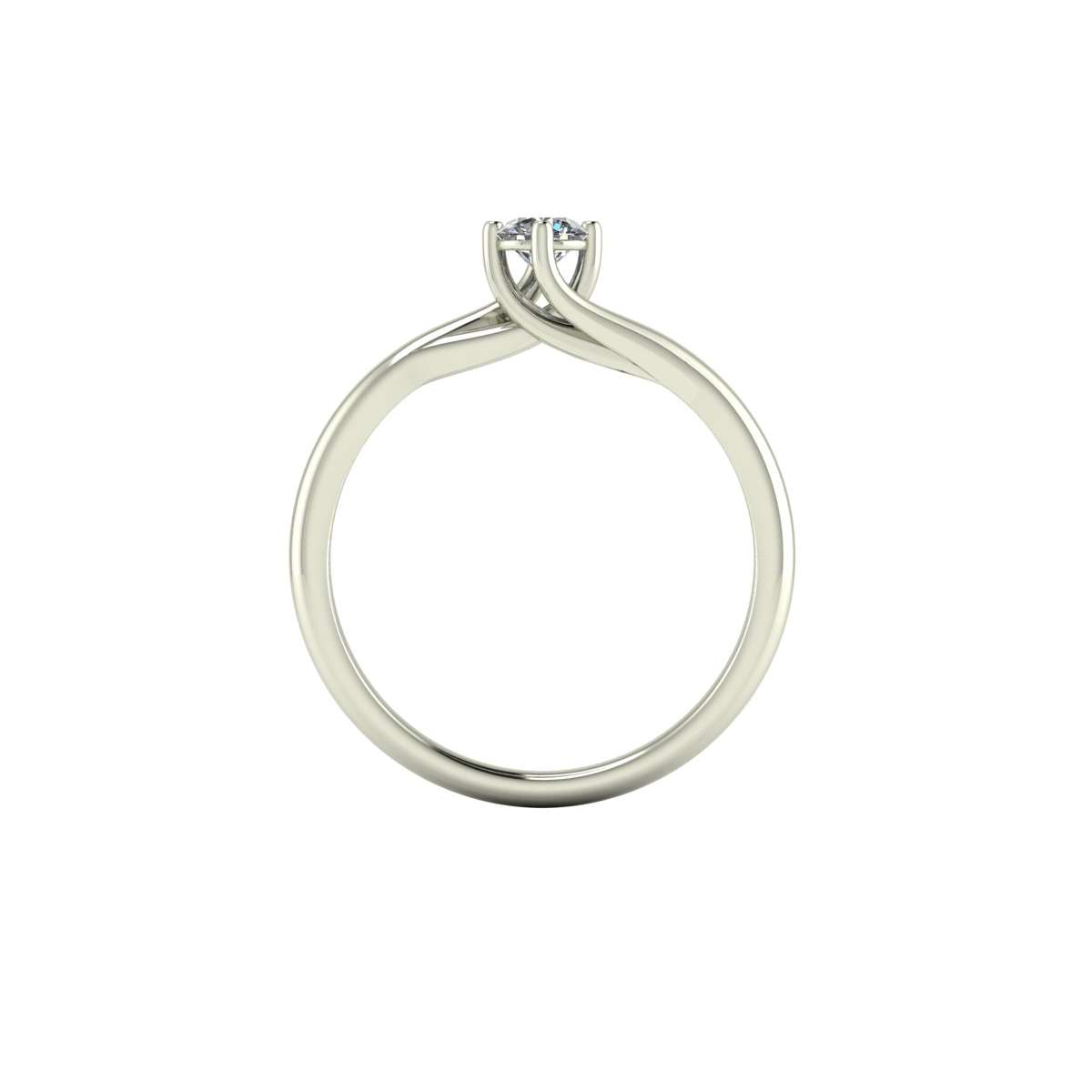 Women's solitaire ring at low prices made of white gold with a GIA carat certificate of 0.30 F-IF