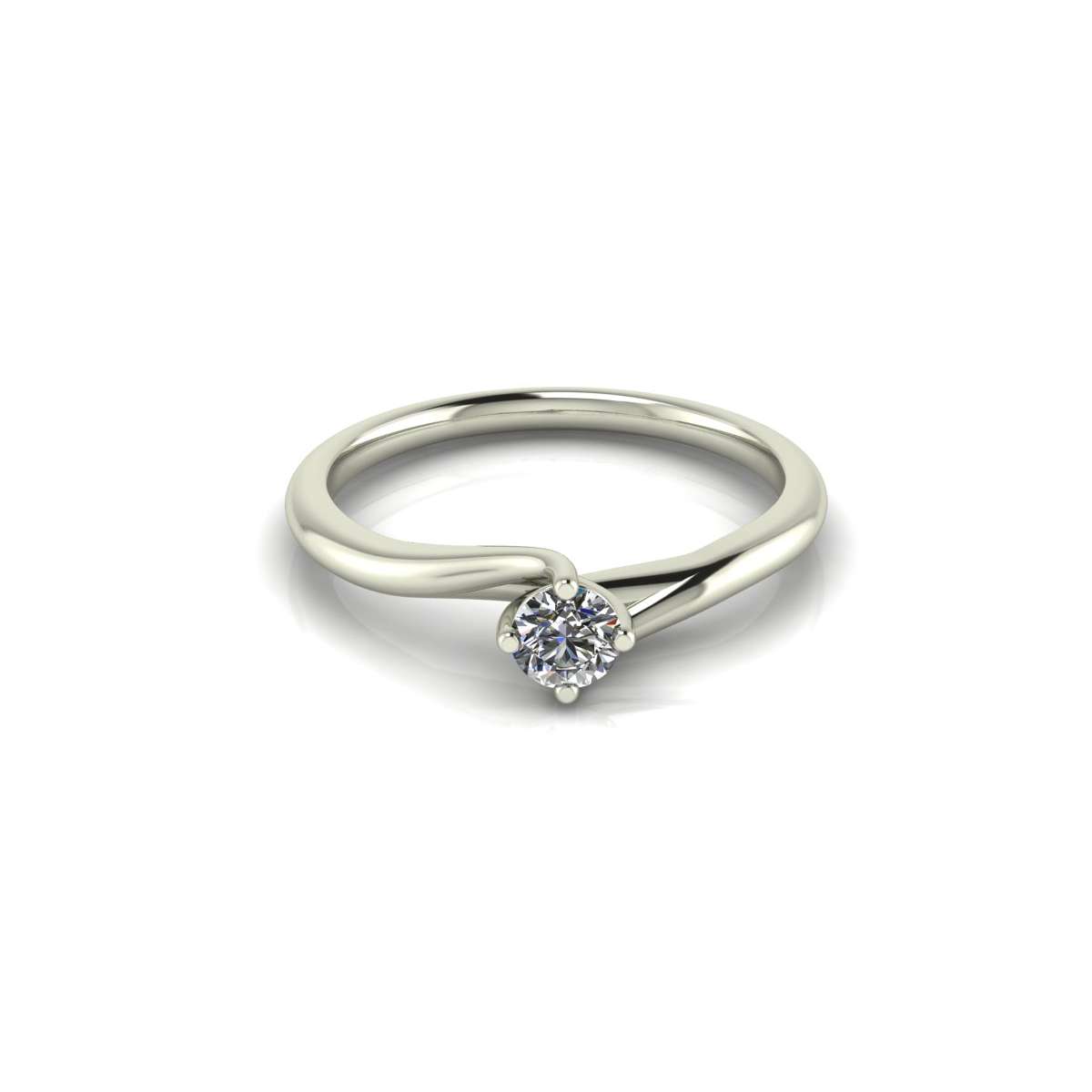 Women's solitaire ring at low prices made of white gold with a GIA carat certificate of 0.30 F-IF