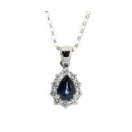 Necklace 0.74cts. blue sapphire 0.40carats diamonds G-VS1 Necklace 0.74cts. blue sapphire 0.40carats diamonds G-VS1