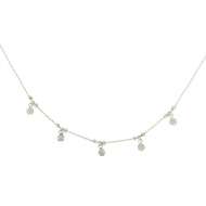 Collana in oro bianco con ciondoli diamanti carati 0.18 G-VS1 Collana in oro bianco con ciondoli diamanti carati 0.18 G-VS1