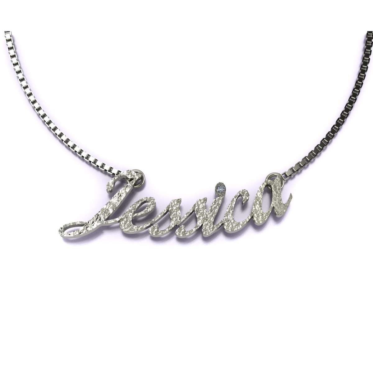 Collana con nome Jessica con diamante ct. 0.01g-vvs1