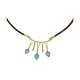 Necklace made with yellow gold in lost wax and turquoise paste