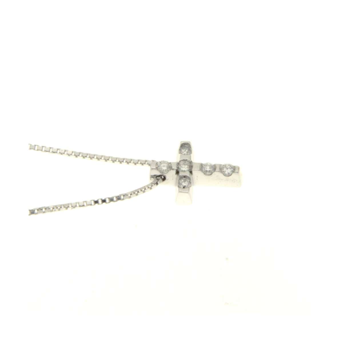 Cross necklace 0.07 carats diamonds G-VS1
