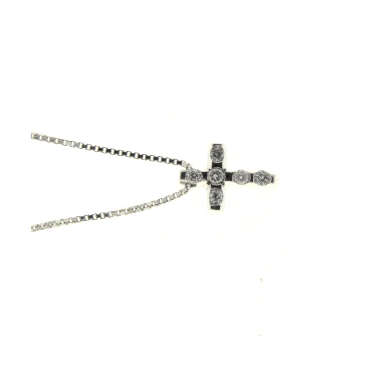 Collana croce con diamanti carati 0,07 G-VS1