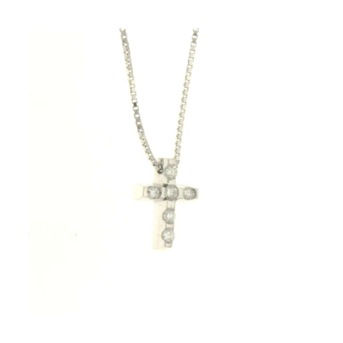 Collana croce con diamanti carati 0,07 G-VS1