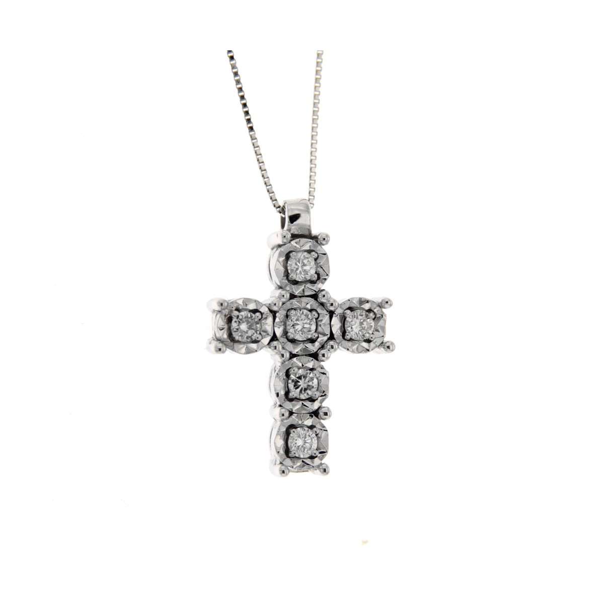 Cross necklace 0.15 carats diamonds G-VS1