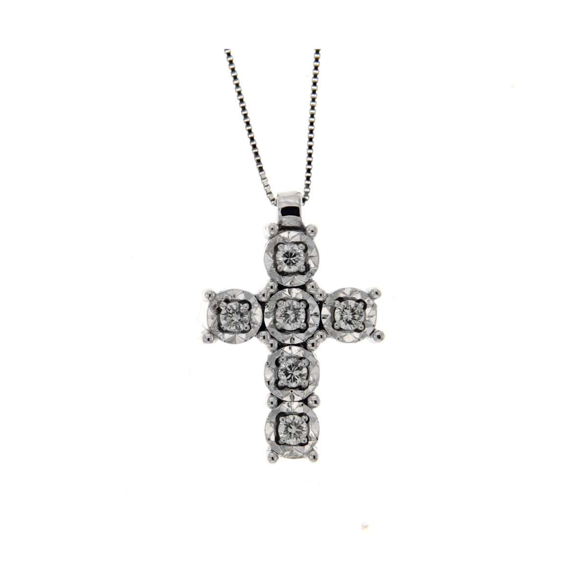 Cross necklace 0.15 carats diamonds G-VS1