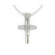 Cross necklace made of white and pink gold with diamonds g-vs1 carat 0.05