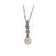 Trilogy necklace with 7 mm pearl and 0.03 carat diamonds G-VS1