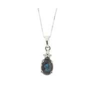 Collana zaffiro blu ct 0,70 diamanti carati 0,06 G-VS1 Collana zaffiro blu ct 0,70 diamanti carati 0,06 G-VS1