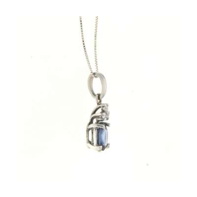 Necklace 0.40 cts. blue sapphire 0.03 carats diamonds G-VS1