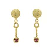 Drop earrings in garnet yellow gold with lost wax 0.30 ct Drop earrings in garnet yellow gold with lost wax 0.30 ct