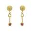 Drop earrings in garnet yellow gold with lost wax 0.30 ct